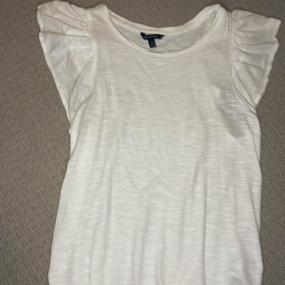 White shirt with ruffle sleeves